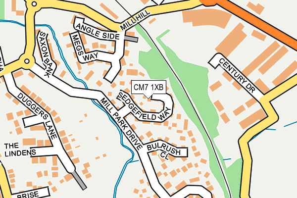 CM7 1XB map - OS OpenMap – Local (Ordnance Survey)
