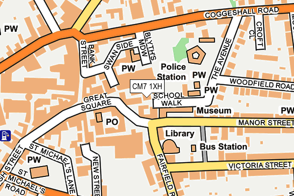 CM7 1XH map - OS OpenMap – Local (Ordnance Survey)