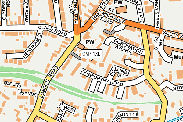CM7 1XL map - OS OpenMap – Local (Ordnance Survey)