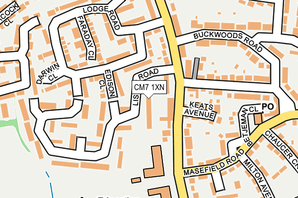 CM7 1XN map - OS OpenMap – Local (Ordnance Survey)