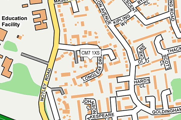 CM7 1XS map - OS OpenMap – Local (Ordnance Survey)