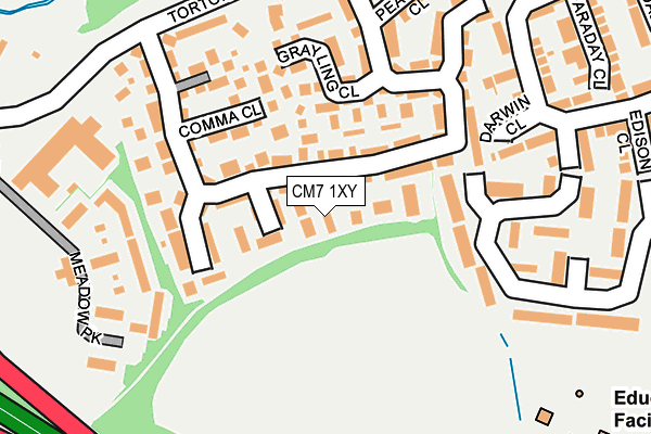 CM7 1XY map - OS OpenMap – Local (Ordnance Survey)