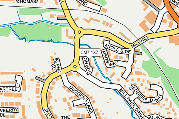 CM7 1XZ map - OS OpenMap – Local (Ordnance Survey)