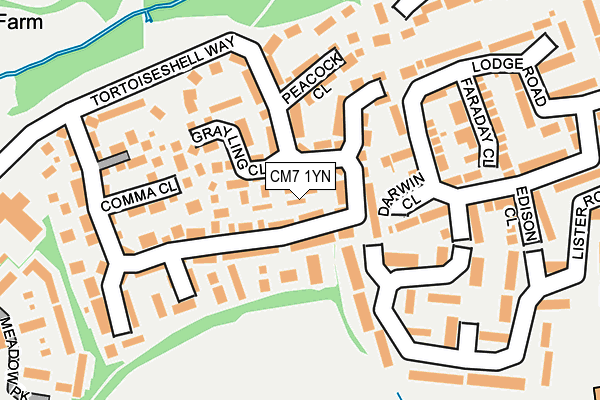 CM7 1YN map - OS OpenMap – Local (Ordnance Survey)