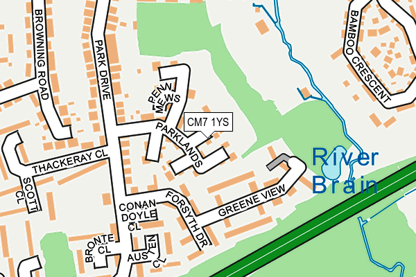 CM7 1YS map - OS OpenMap – Local (Ordnance Survey)