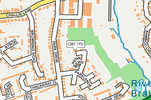 CM7 1YU map - OS OpenMap – Local (Ordnance Survey)