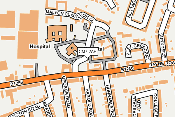 CM7 2AF map - OS OpenMap – Local (Ordnance Survey)