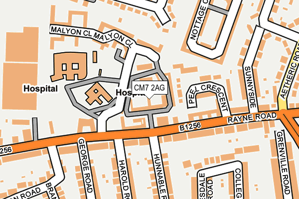 CM7 2AG map - OS OpenMap – Local (Ordnance Survey)