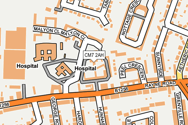 CM7 2AH map - OS OpenMap – Local (Ordnance Survey)
