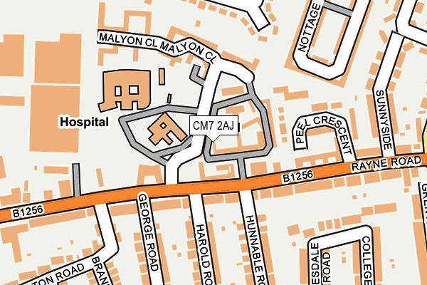 CM7 2AJ map - OS OpenMap – Local (Ordnance Survey)