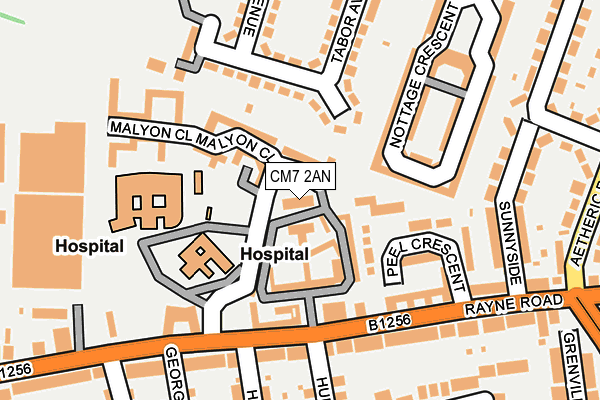 CM7 2AN map - OS OpenMap – Local (Ordnance Survey)