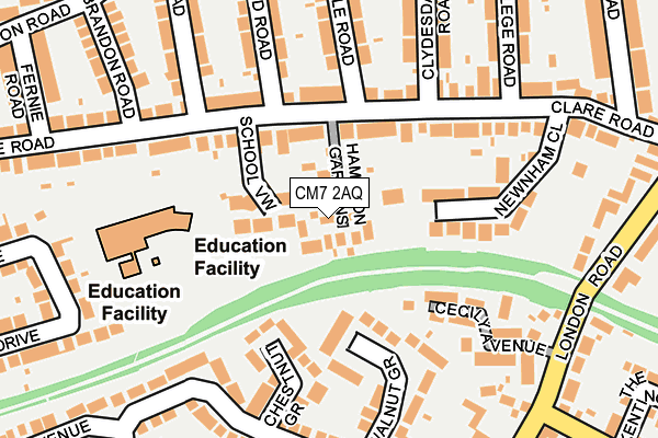 CM7 2AQ map - OS OpenMap – Local (Ordnance Survey)