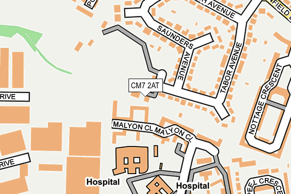 CM7 2AT map - OS OpenMap – Local (Ordnance Survey)