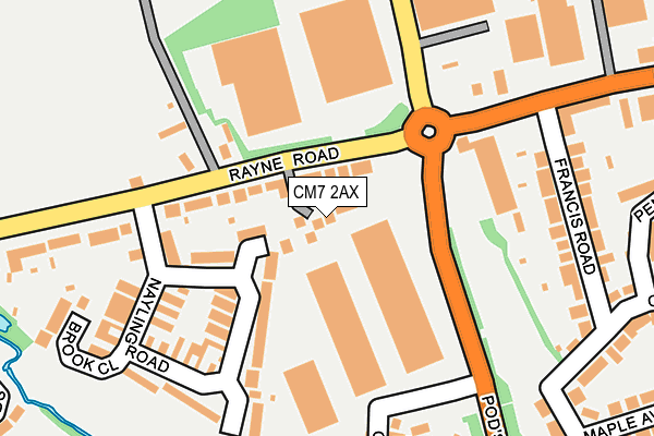 CM7 2AX map - OS OpenMap – Local (Ordnance Survey)