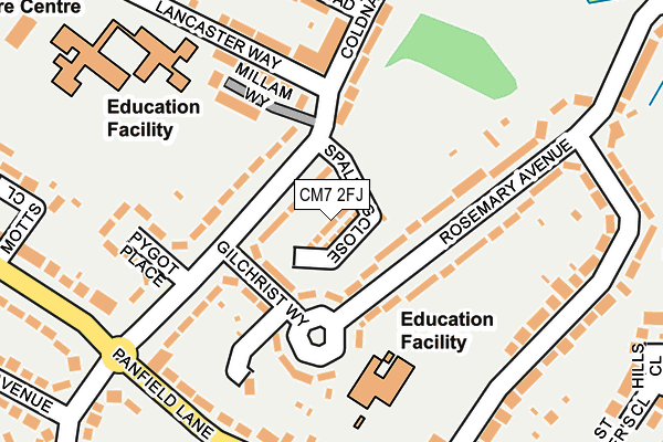 CM7 2FJ map - OS OpenMap – Local (Ordnance Survey)