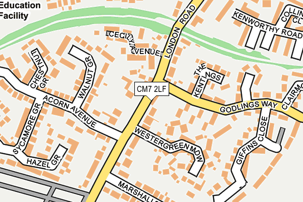 CM7 2LF map - OS OpenMap – Local (Ordnance Survey)