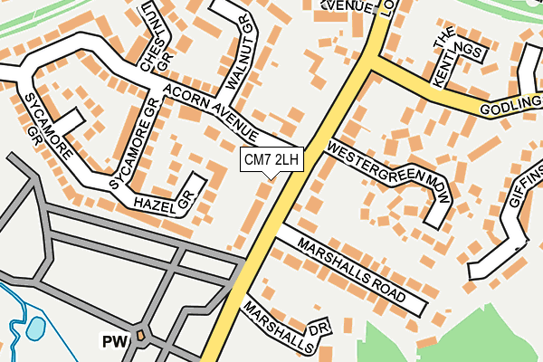 CM7 2LH map - OS OpenMap – Local (Ordnance Survey)