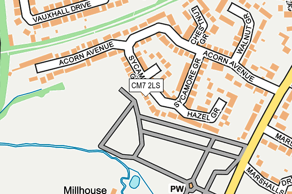 CM7 2LS map - OS OpenMap – Local (Ordnance Survey)