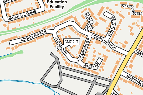 CM7 2LT map - OS OpenMap – Local (Ordnance Survey)