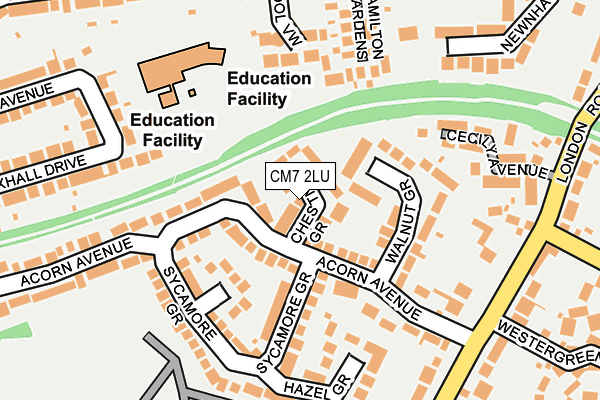 CM7 2LU map - OS OpenMap – Local (Ordnance Survey)