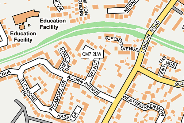 CM7 2LW map - OS OpenMap – Local (Ordnance Survey)