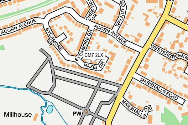 CM7 2LX map - OS OpenMap – Local (Ordnance Survey)