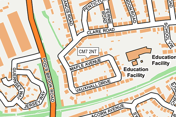 CM7 2NT map - OS OpenMap – Local (Ordnance Survey)