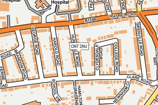 CM7 2NU map - OS OpenMap – Local (Ordnance Survey)