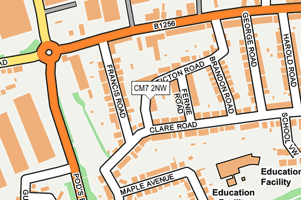 CM7 2NW map - OS OpenMap – Local (Ordnance Survey)
