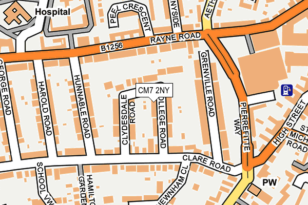 CM7 2NY map - OS OpenMap – Local (Ordnance Survey)