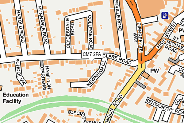 CM7 2PA map - OS OpenMap – Local (Ordnance Survey)