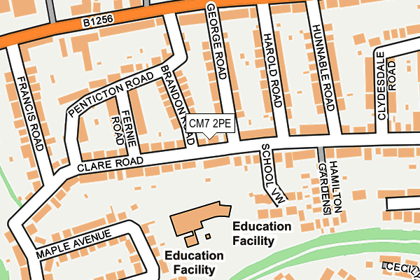 CM7 2PE map - OS OpenMap – Local (Ordnance Survey)