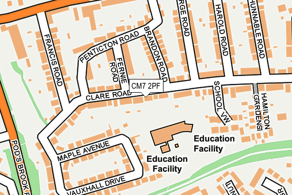 CM7 2PF map - OS OpenMap – Local (Ordnance Survey)