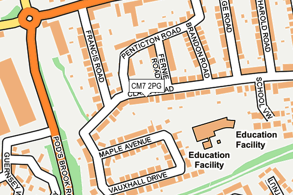 CM7 2PG map - OS OpenMap – Local (Ordnance Survey)