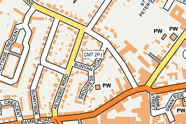 CM7 2PJ map - OS OpenMap – Local (Ordnance Survey)