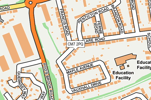 CM7 2PQ map - OS OpenMap – Local (Ordnance Survey)