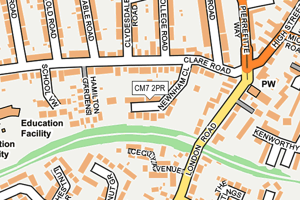 CM7 2PR map - OS OpenMap – Local (Ordnance Survey)