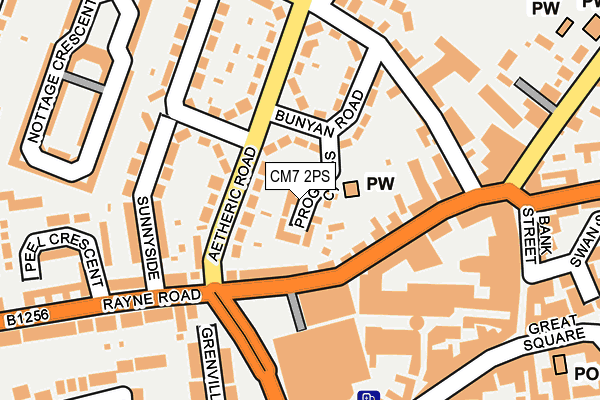 CM7 2PS map - OS OpenMap – Local (Ordnance Survey)