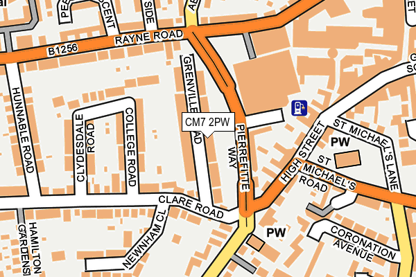 CM7 2PW map - OS OpenMap – Local (Ordnance Survey)