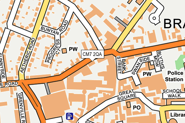 CM7 2QA map - OS OpenMap – Local (Ordnance Survey)