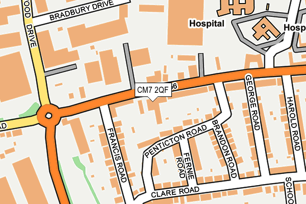 CM7 2QF map - OS OpenMap – Local (Ordnance Survey)