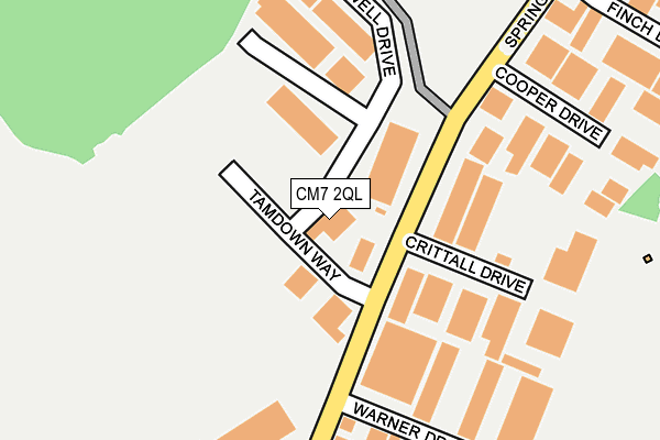 CM7 2QL map - OS OpenMap – Local (Ordnance Survey)