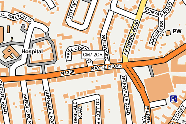 CM7 2QR map - OS OpenMap – Local (Ordnance Survey)