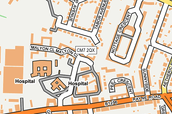 CM7 2QX map - OS OpenMap – Local (Ordnance Survey)