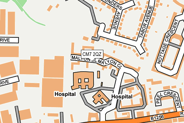 CM7 2QZ map - OS OpenMap – Local (Ordnance Survey)