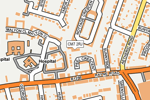 CM7 2RJ map - OS OpenMap – Local (Ordnance Survey)