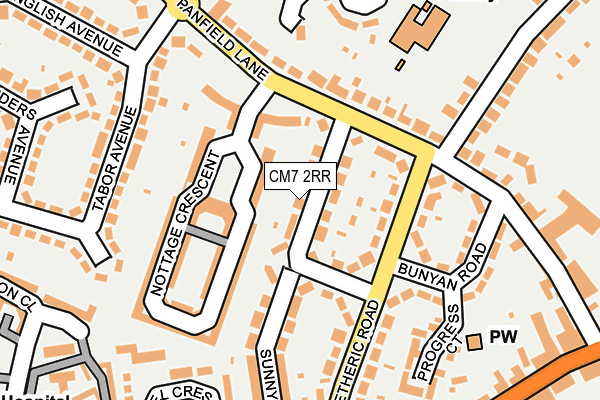 CM7 2RR map - OS OpenMap – Local (Ordnance Survey)