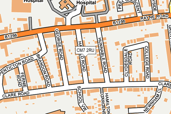 CM7 2RU map - OS OpenMap – Local (Ordnance Survey)