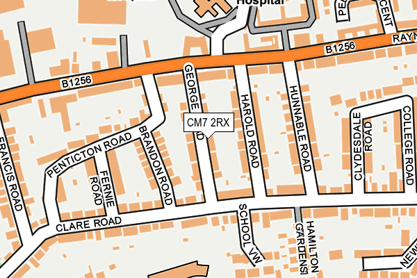 CM7 2RX map - OS OpenMap – Local (Ordnance Survey)