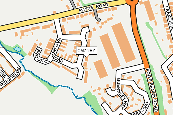 CM7 2RZ map - OS OpenMap – Local (Ordnance Survey)